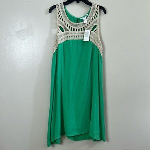 Nouveaumonde green crochet dress size XL